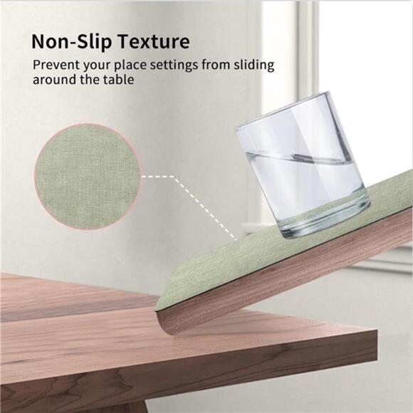 Faux Leather Placemats Set of 6 - Waterproof - Wipe Clean - Heat Resistant - Picture 5 of 7